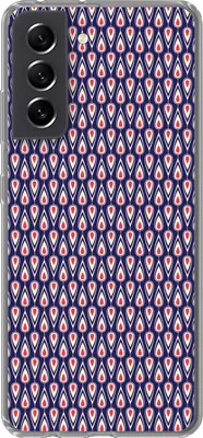 Produktbild von MuchoWow® Handyhülle Schutzhülle Hülle für Telefoonhoesje Samsung Galaxy S21 FE Muster - Vintage - Blau - Rot Silikon Softcase Handy Hülle - Mobiltelefonhülle