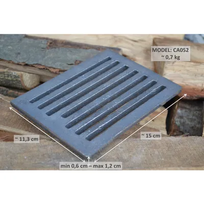 Immagine prodotto di SEZAM - Griglia per stufa 15 x 11,3 cm in ghisa Griglia per camino Griglia quadrata per cenere Griglia per stufa Griglia da tavolo Griglia per stufa Griglia per camino