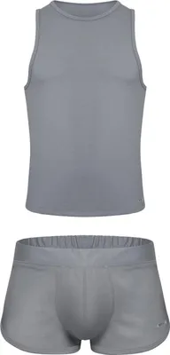 Produktbild von SUKREW - Herren Shorts - 1x Shorts + 1x Vest Vorteilspack Studio Grey - Größe XXL
