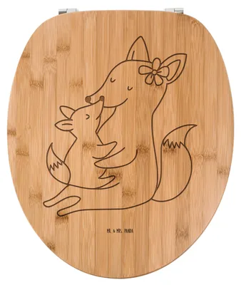 Produktbild von Mr. & Mrs. Panda Toilettendeckel Fuchs Mama - Transparent - Geschenk, WC-Brille, WC Sitz, Mutter, Klobrille, Opa, Tochter, Brille, Schoß, Klodeckel, Umarmen
