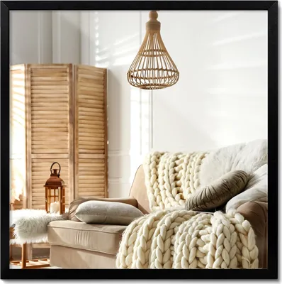Produktbild von Wandspiegel Schwarz Rahmen MDF – Spiegel Elegant Loft Wohnzimmer Quadrat - 50x50cm