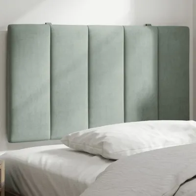 Obrázek produktu pro Polštář na čelo postele "Hanko" světle šedý 90 cm sametový
