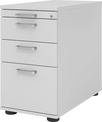 Produktbild von bümö office Standcontainer - mit Hängeregistratur - Griff: Chromgriff (Metall), Nachbildung: Grau