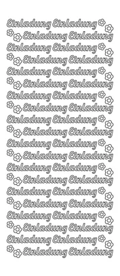 Produktbild von Silberne Konturensticker für Einladungen, 2 Bogen, jeweils 10 x 23 cm groß