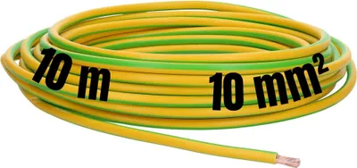 Produktbild von 10 Meter Lapp 4520005 H07V-K 10 mm² grün-gelb I Erdungskabel I Verdrahtungsleitung I Aderleitung flexibel I PVC-Einzelader I Litze 10mm2 I Verdrahtung