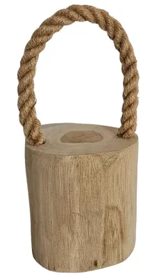 Produktbild von Türstopper Holz 1,4 kg Maritim Rustikal Holzstamm mit Kordel Teakholz Natur