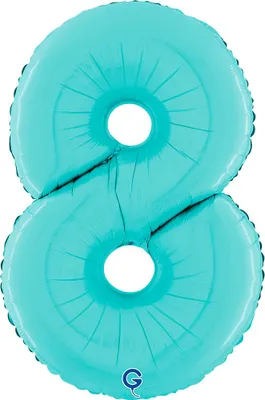 Produktbild von Grabo Folienballon Zahl 8 Pastel Blue 66cm/26"