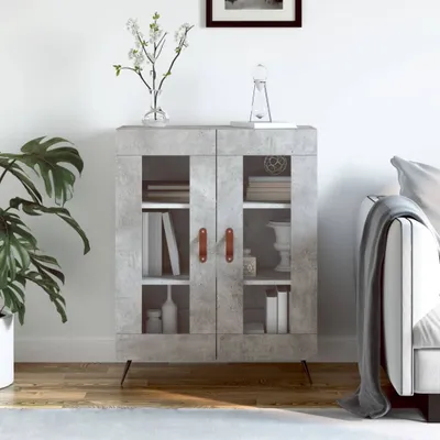 Image de vidaXL Sideboard gris béton 69,5x34x90 cm Bois composite
