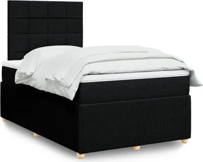 Produktbild von Boxspringbett mit Matratze Schwarz 120x200 cm Stoff, Klassische Betten 2024 Neu DesignMöbel