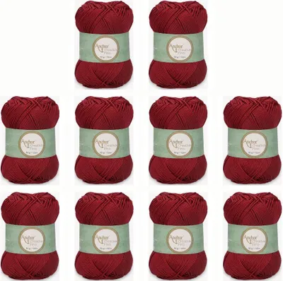 Productafbeelding van 10 bollen Anchor Creativa Fino – 100% katoenen garen voor haken en breien (kleur 00425)