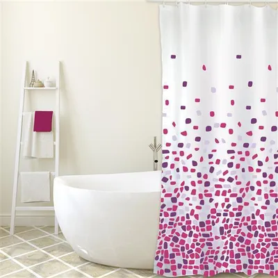 Immagine prodotto di Cotexsa by MSV Tenda da doccia in tessuto Premium antimuffa - Antibatterica, lavabile, 100% impermeabile, con 12 anelli per tenda da doccia - Poliestere, "Brest" Fucsia 180x200cm - Spain