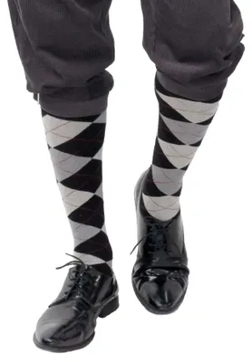 Produktbild von Strümpfe kariert grau/braun Kniestrümpfe Socken Karneval Kostüm Zubehör unisize