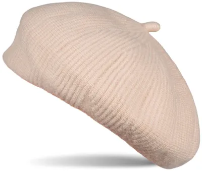 Produktbild von styleBREAKER Damen Feinstrick Baskenmütze mit dezentem Streifen Muster, Winter, Barett, Béret, Franzosen Mütze 04024200