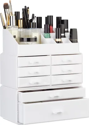 Image de relaxdays Organiseur de maquillage blanc