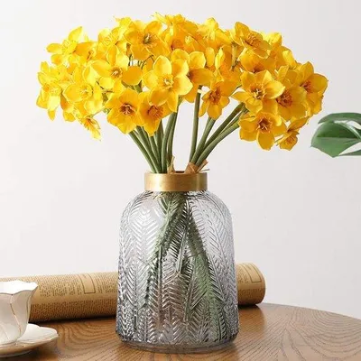 Productafbeelding van Kunstbloemen, 6 stuks - Kunstbloemen voor binnen- en buitengebruik - Duurzaam - Onderhoudsvrij - Kunstbloemen voor bruidsboeketten - Decoratie