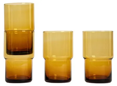 Obrázok produktu pre HOMLA IRMA – Súprava štyroch pohárov v odtieňoch jantaru, objem 0,45 l
