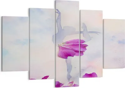 Produktbild von Bild auf Leinwand - Leinwandbild - Ballett Blumen Mädchen Eleganz - 150x100cm - Wand Bild - Wanddeko - Leinwanddruck - Bilder - Kunstdruck - Leinwand bilder - Wandkunst - EA150x100-3104