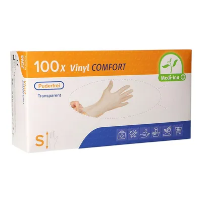 Produktbild von MediInn Vinyl-Handschuh "Comfort" S puderfrei transparent