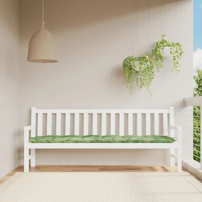 Obrázek produktu pro The Living Store Polštář na zahradní lavici se vzorem listů 200x50x7 cm látka