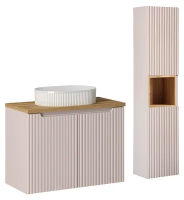 Produktbild von Waschtisch und Hängesäule 80cm Riva, Kaschmir