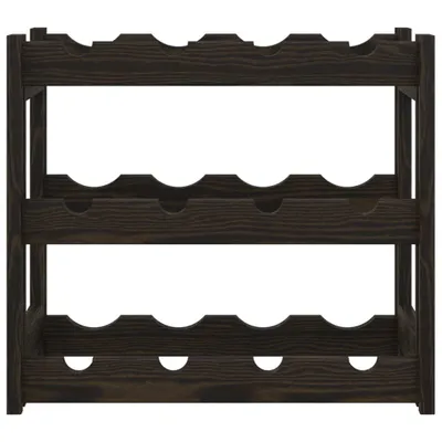 Produktbild von "Winterschlussverkauf "Weinregal schlichte Design - Flaschenregal, Kellerregal, für 12 Flaschen Schwarz Massivholz Kiefer NeuMöbel 3389331