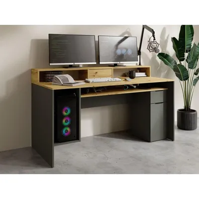 Zdjęcie produktu dla Rex 60 Biurko U12257-Szary Grafit R20315-Dąb Artisan 60 B