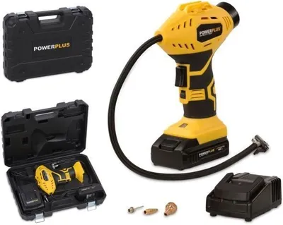 Produktbild von Akku-Luftkompressor, 18V POWERPLUS, Kabellos, 8 bar Max, 50 cm Schlauch