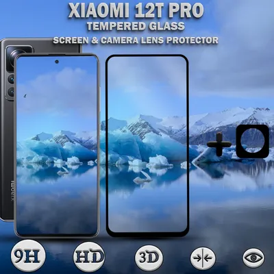 Produktbild von Xiaomi 12T Pro Displayschutzfolie und Objektivschutz aus gehärtetem Glas 9H
