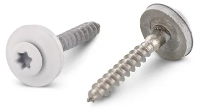 Produktbild von Holzschrauben Flacher Senkkopf T20 Edelstahl A2 RAL9010 reinweiß 4,5 x 100RD.EPDM
