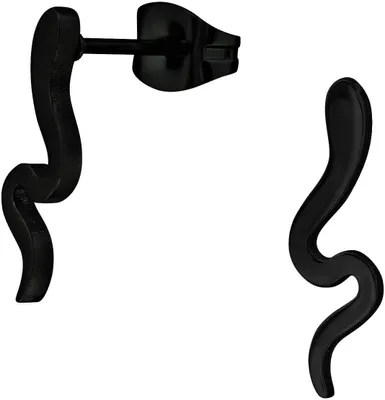 Produktbild von Ohrringe Ohrstecker 316L Chirurgenstahl mit Schlange in verschiedenen Farben Farbe - Schwarz
