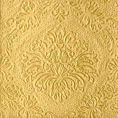 Zdjęcie produktu dla Serwetki papierowe 33 x 33 cm z wytłoczonymi ornamentami, 20 sztuk, złote