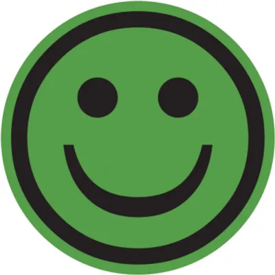 Produktbild von Dreifke® Papieretikett, Grüner Smiley - positiv - Rolle à 100 Stk. | Papier s...