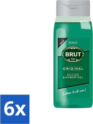 Zdjęcie produktu dla Brut - Płyn pod prysznic - Wszystko w jednym do włosów i ciała - Oryginalny - Odżywczy i odświeżający - 500ml - Value Pack - 6 szt
