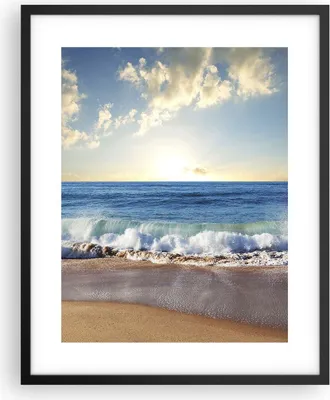Produktbild von Gerahmtes Poster - Schwarzer Rahmen - Meer Ufer Wasser - 40x50 cm - Wand Bild - Wanddeko - Wandbilder - Kunstposter - Wandposter - Bilderrahmen - Bilder - Kunstdruck - Wandbild - P2BPA40x50-3551