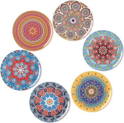 Obrázok produktu pre sada 6 podložiek Mandala vo viacerých farbách - okrúhle (9 cm)