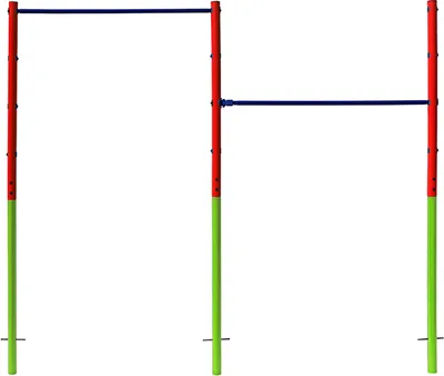 A playground pull-up bar set.