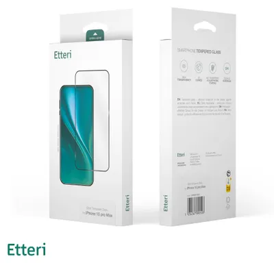 Produktbild von Etteri 9D gehärtetes Glas für iPhone 12 / 12 Pro Handy-Schutzfolien 6,1"