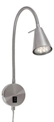 Immagine prodotto di Lampada da letto a LED Flessibile Interruttore on/off GU10 5 W argento metallo Briloner