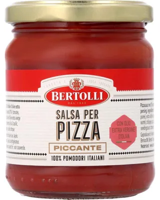Produktbild von Bertolli Pizzasaus Piccante 180 ml – Würzige, feurige italienische Pizzasoße