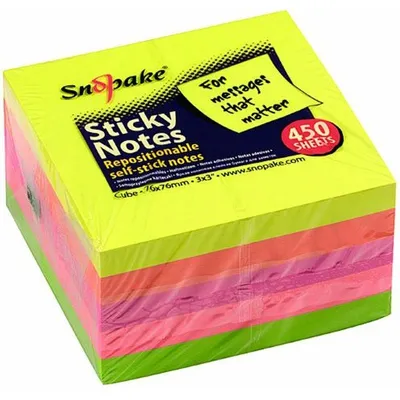 Produktbild von Haftnotizen Neon-farbig 450 Blatt 76mmx76mm
