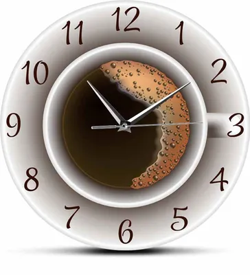 Produktbild von Kaffee Tassen Wanduhr 12 Zoll, Stille Uhr, Nordische Küche, Wohnzimmer Dekor