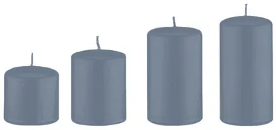 Produktbild von 4er Kerzen Adventset abgestuft Pacific Blau/Grau Ø 60 mm (Höhen 60, 80, 100 und 120 mm)
