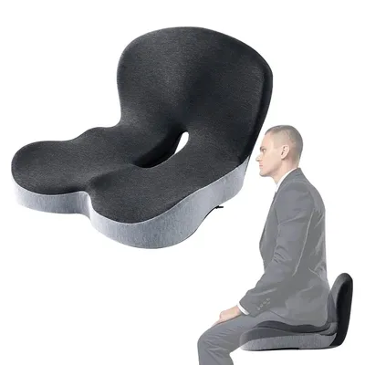 Produktbild von Sitzkissen Ergonomisches Bürostuhl Orthopädisch Mit RückenKissen Memory-Schaum Lindert Rückenschmerzen Sitzring Steißbein Entlastung mit Waschbarer