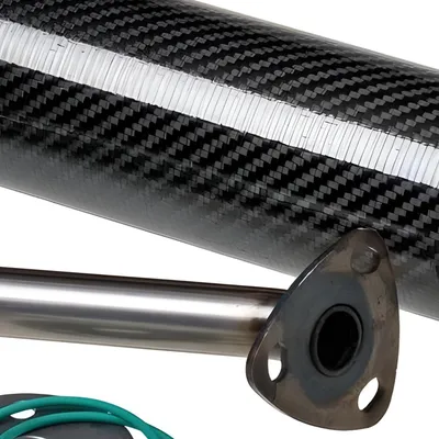 Zdjęcie produktu dla Układ wydechowy Giannelli Carbon High Up z ABE kompatybilny z Aprilią