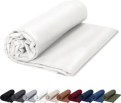 Produktbild von Renforce Bettlaken ohne Gummizug 140x200 cm Haustuch 100% Baumwolle Betttuch Hotel Leintuch, in Farbe: Weiß