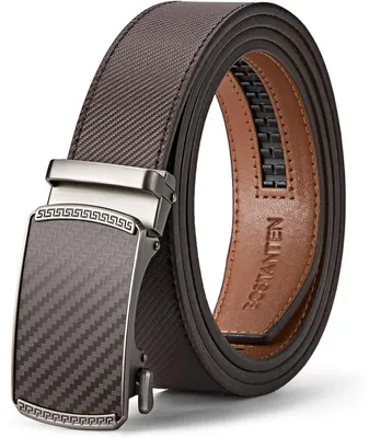 Immagine prodotto di Cintura in pelle da uomo con fibbia automatica, 35 mm di larghezza, colore marrone, lunghezza 125 cm, regolabile