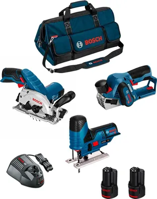 Produktbild von BOSCH Kit 12V BMKB3-28AD2 (GKS 12V-26 + GST 12V-70 + GHO 12V-20 + 2 x 2,0 Ah + GAL1230CV + HDBAG)