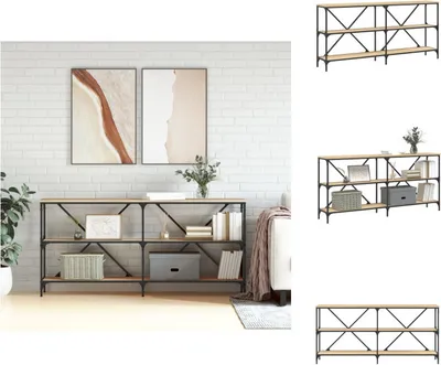 Produktbild von vidaXL Konsolentisch Sonoma-Eiche 160x30x75 cm Holzwerkstoff und Eisen -  Beistelltische