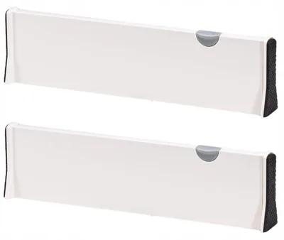 Produktbild von EDIBAZZAR | Verstellbare weiße Schubladeneinteiler, Organizer, 2er-Set
