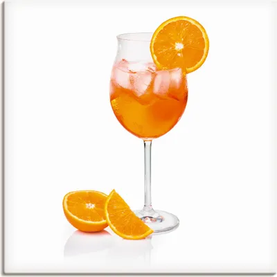 Produktbild von ARTland Leinwandbild Aperol Spritz mit einer Scheibe Orange Größe: 30x30 cm